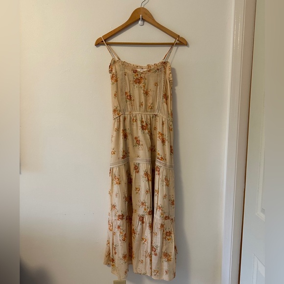 Mine - Floral Beige Maxi Dress | Size Small - Picture 1 of 10